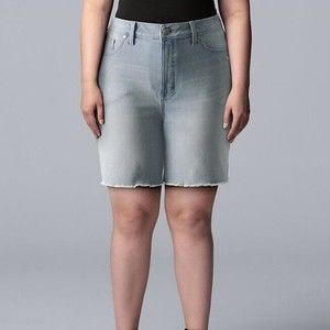 NWT Simply Vera Vera Wang Denim 7” High Rise Cut Off Shorts Women’s Plus Sz 18W
